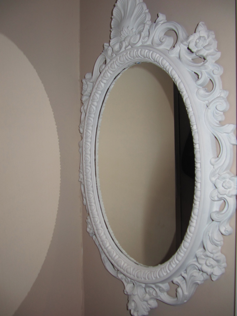 vintage mirror painted white